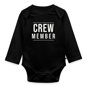 Crew Member Typo Modern Schmal Team Staff Event - Organic Longsleeve Baby Bodysuit - black - Front