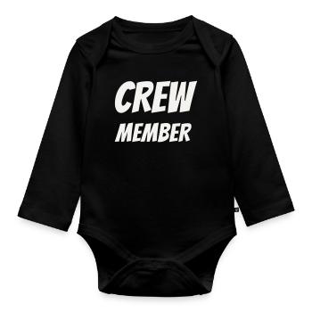 Crew Member Comic Fun Team Staff Event Festival - Organic Longsleeve Baby Bodysuit - black - Front