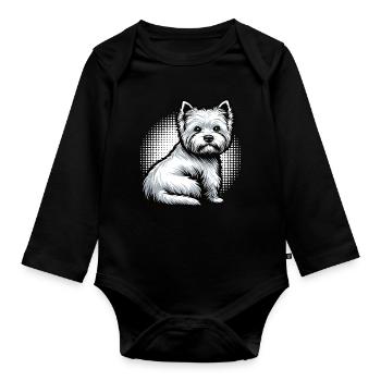 Propriétaire de Westie Westie Terrier des Highlands - Body Bébé bio manches longues - noir - Devant