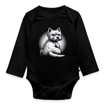 Propriétaire de Westie Westie Terrier des Highlands - Body Bébé bio manches longues - noir - Devant