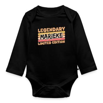 Marieke légendaire - Body Bébé bio manches longues - noir - Devant