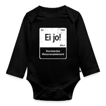 Ei jo! - Saarländisch für Profis - Element-Kachel - Baby Bio-Langarm-Body - Schwarz - Vorne