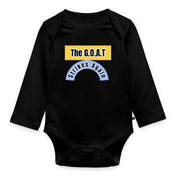 The GOAT Strikes Again - Organic Longsleeve Baby Bodysuit - black - Front