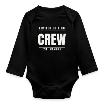 Crew Limited Edition Badge Est Team Staff Event - Organic Longsleeve Baby Bodysuit - black - Front