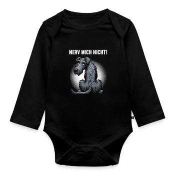 Nerv Mich Nicht Irischer Wolfshund Wolfshundhalter - Baby Bio-Langarm-Body - Schwarz - Vorne