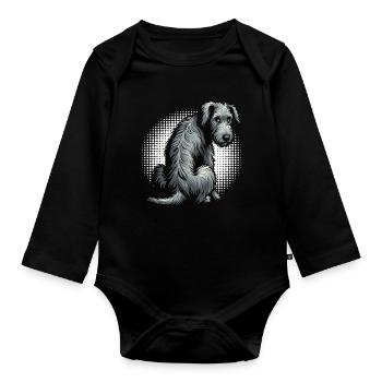 Irish Wolfhound Wolfhound Wolfhound Owner Wolfhound Fan - Organic Longsleeve Baby Bodysuit - black - Front