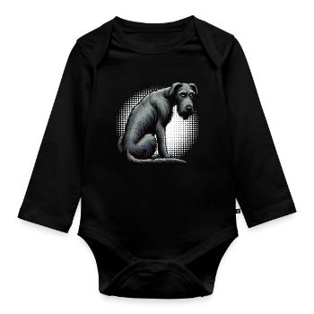 Irish Wolfhound Wolfhound Wolfhound Owner Wolfhound Fan - Organic Longsleeve Baby Bodysuit - black - Front