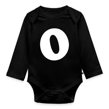 Large O Style Print | Letter O | O Logo - Organic Longsleeve Baby Bodysuit - black - Front