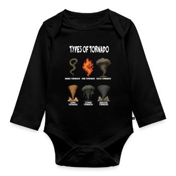 types of tornado Weather tornado chasing Vintage - Organic Longsleeve Baby Bodysuit - black - Front