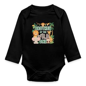 Frère du Sauvage - Body Bébé bio manches longues - noir - Devant