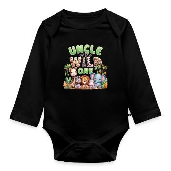 Oncle du Sauvage - Body Bébé bio manches longues - noir - Devant
