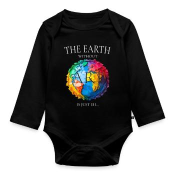 La Terre sans art - Body Bébé bio manches longues - noir - Devant