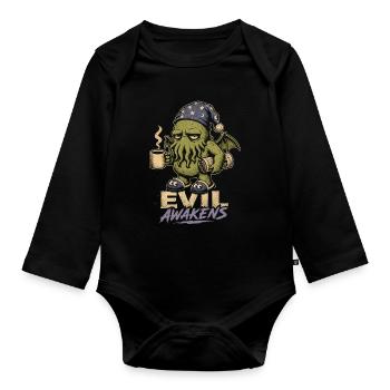 Evil Awakens: Cosmic Coffee - Organic Longsleeve Baby Bodysuit - black - Front