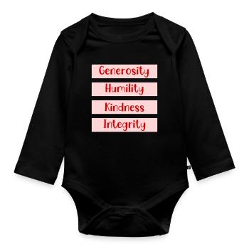 Values - Organic Longsleeve Baby Bodysuit - black - Front