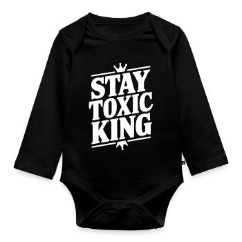 Reste le roi toxique - Body Bébé bio manches longues - noir - Devant