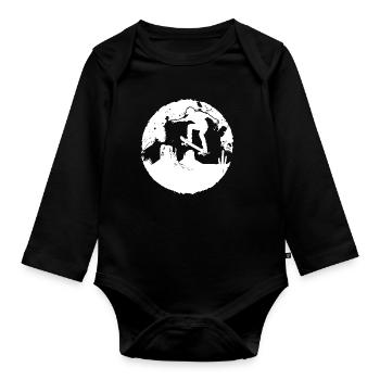 Skateboarder Drawing - Organic Longsleeve Baby Bodysuit - black - Front