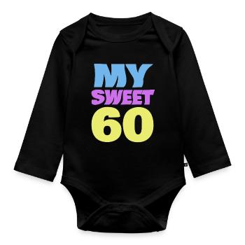 sweet 60 - Organic Longsleeve Baby Bodysuit - black - Front