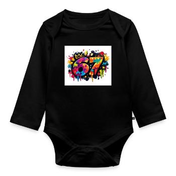 Royal 67 Explosion de couleur - Body Bébé bio manches longues - noir - Devant