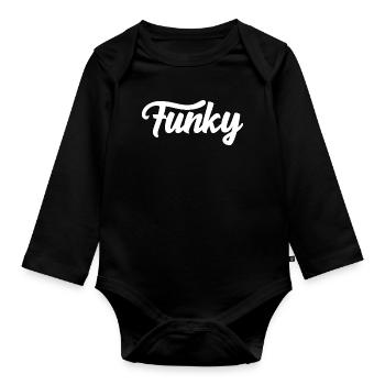 Logo musical funky - Body Bébé bio manches longues - noir - Devant