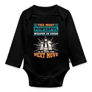 Chess Chess Player Chessboard - Organic Longsleeve Baby Bodysuit - black - Front