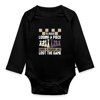 Chess Chess Player Chessboard - Organic Longsleeve Baby Bodysuit - black - Front