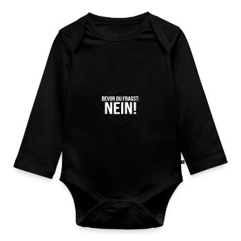 Bevor du fragst Nein Grunge style - Baby Bio-Langarm-Body - Schwarz - Vorne