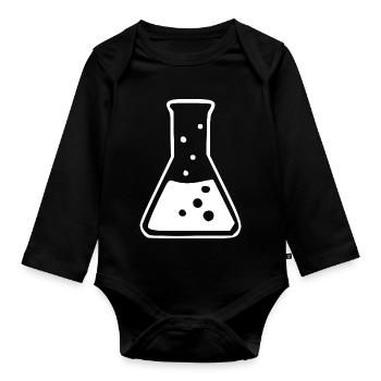 Chemie_Symbol_schwarzweiss_Wissenschaft_science - Body Bébé bio manches longues - noir - Devant