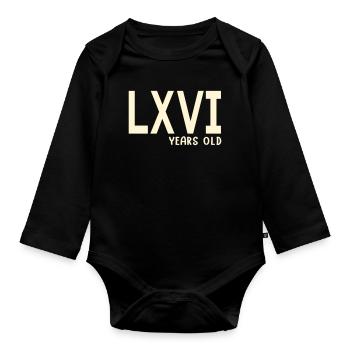 Roman Numerals 66 - Organic Longsleeve Baby Bodysuit - black - Front