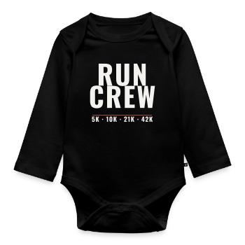 Équipe de course Running Marathon Team Run - Body Bébé bio manches longues - noir - Devant