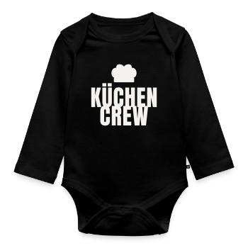 Équipe de cuisine Chef Gastro Restaurant Chapeau de chef - Body Bébé bio manches longues - noir - Devant