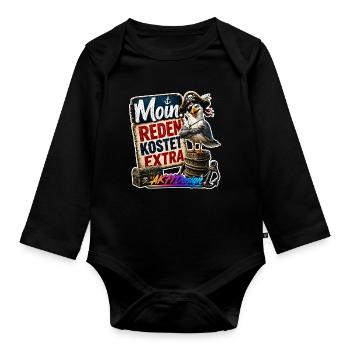Moin Piratenmöwe - Baby Bio-Langarm-Body - Schwarz - Vorne