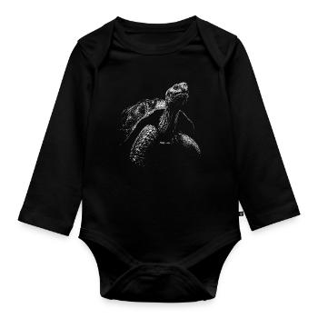 Tortue - Body Bébé bio manches longues - noir - Devant