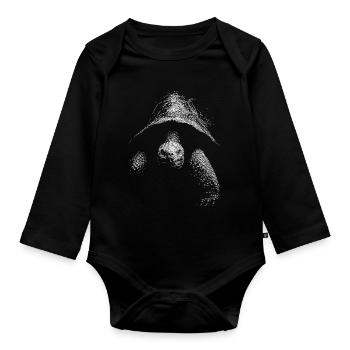 Tortue - Body Bébé bio manches longues - noir - Devant