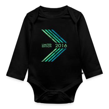 2016 Limited Edition Birthday Boys and Girls - Organic Longsleeve Baby Bodysuit - black - Front