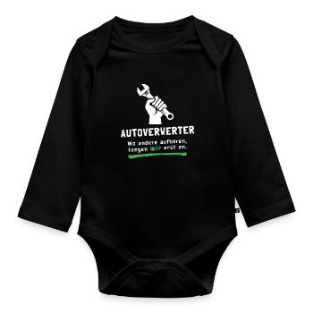 Autoverwerter - wo andere aufhören fangen wir an! - Baby Bio-Langarm-Body - Schwarz - Vorne