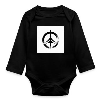 Japan Zen Circle - Organic Longsleeve Baby Bodysuit - black - Front