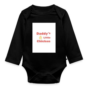 La petite poule de papa - Body Bébé bio manches longues - noir - Devant