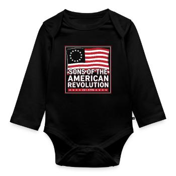 Sons of the American Revolution - Organic Longsleeve Baby Bodysuit - black - Front