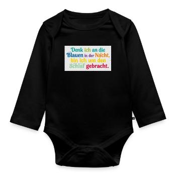 Bunte Nachtgedanken Schlafzitat - Baby Bio-Langarm-Body - Schwarz - Vorne