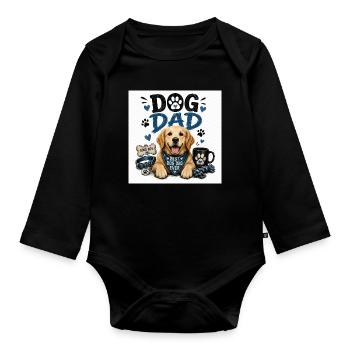 Hundevater Design Pfotenliebe Stil - Baby Bio-Langarm-Body - Schwarz - Vorne