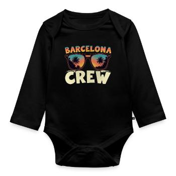 Barcelona Crew - Organic Longsleeve Baby Bodysuit - black - Front