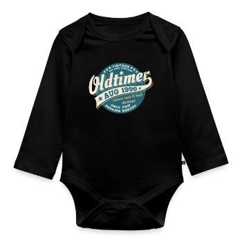 Vintage August 1996 - Birthday - Gift - Organic Longsleeve Baby Bodysuit - black - Front