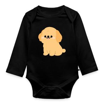 Louveteau Golden Retriever ensoleillé - Body Bébé bio manches longues - noir - Devant