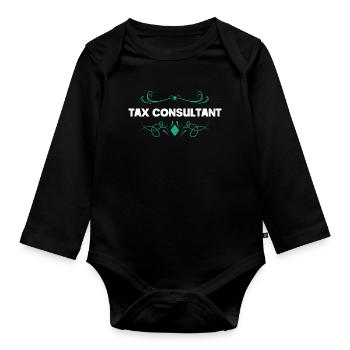Tax Advisor Ornament Design - Organic Longsleeve Baby Bodysuit - black - Front