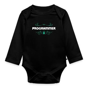 Programmierer Ornament Schrift - Baby Bio-Langarm-Body - Schwarz - Vorne