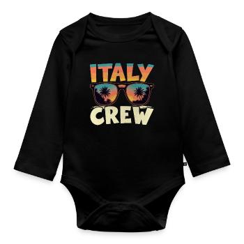 Italien Crew - Baby Bio-Langarm-Body - Schwarz - Vorne