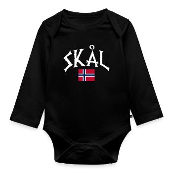 Norway Vacation Norge Fjords Travel Scandinavian - Organic Longsleeve Baby Bodysuit - black - Front