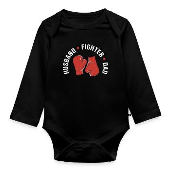 Cancer - Organic Longsleeve Baby Bodysuit - black - Front