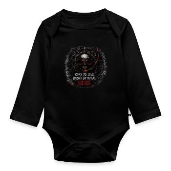 Born to Dive, Raised by Metal – Skull Diver Metal - Organic Longsleeve Baby Bodysuit - black - Front