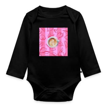 Cappuccino - Organic Longsleeve Baby Bodysuit - black - Front